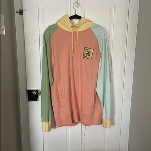 Colorblock Hoodie with Graphic Patch